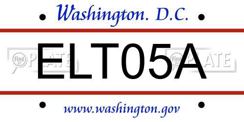 ELT05A District Of Columbia License Plate