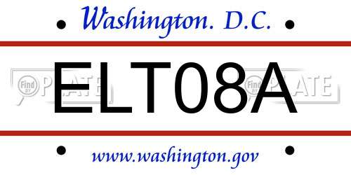 ELT08A District Of Columbia License Plate