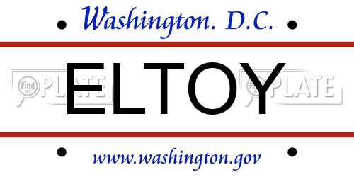 ELTOY District Of Columbia License Plate
