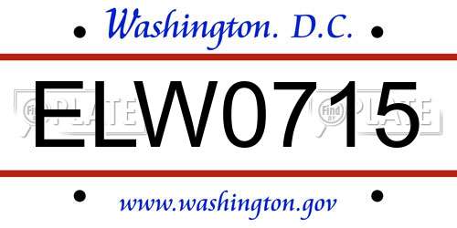 ELW0715 District Of Columbia License Plate