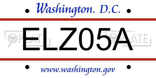 ELZ05A District Of Columbia License Plate