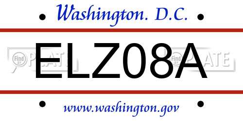 ELZ08A District Of Columbia License Plate