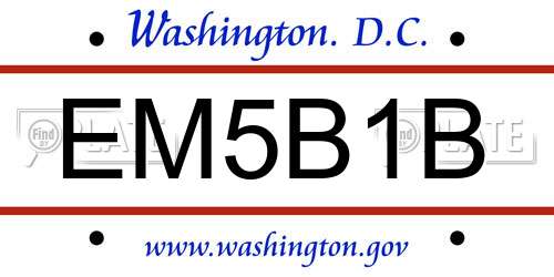 EM5B1B District Of Columbia License Plate
