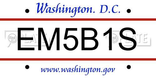 EM5B1S District Of Columbia License Plate
