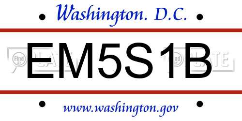 EM5S1B District Of Columbia License Plate