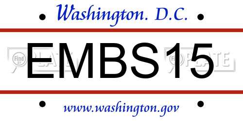 EMBS15 District Of Columbia License Plate