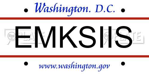 EMKSIIS District Of Columbia License Plate