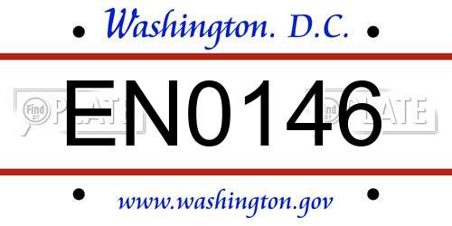 EN0146 District Of Columbia License Plate
