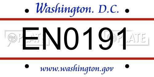 EN0191 District Of Columbia License Plate