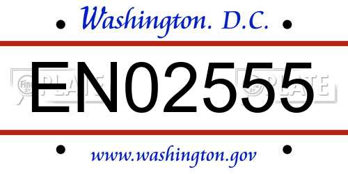 EN02555 District Of Columbia License Plate