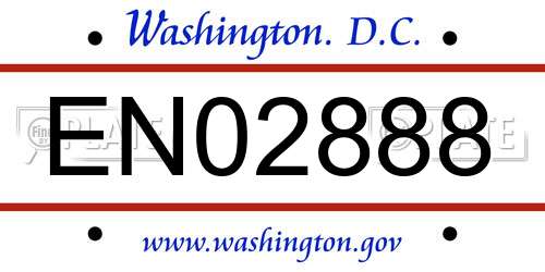 EN02888 District Of Columbia License Plate