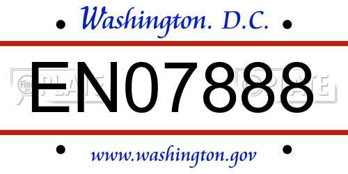 EN07888 District Of Columbia License Plate