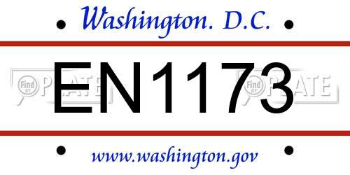 EN1173 District Of Columbia License Plate