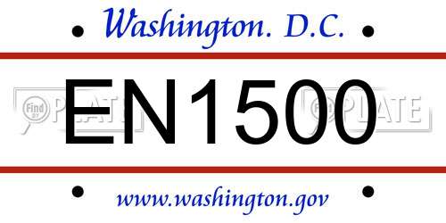 EN1500 District Of Columbia License Plate