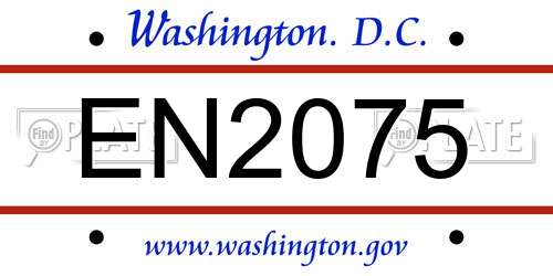 EN2075 District Of Columbia License Plate