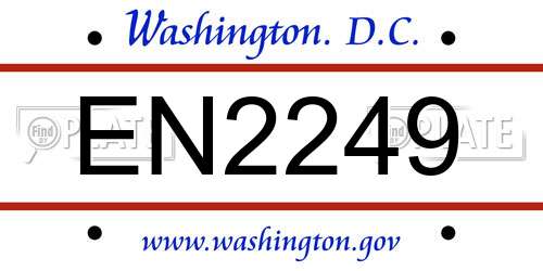 EN2249 District Of Columbia License Plate