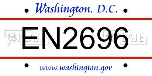 EN2696 District Of Columbia License Plate