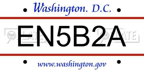 EN5B2A District Of Columbia License Plate