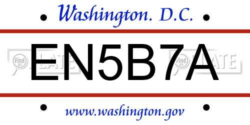EN5B7A District Of Columbia License Plate