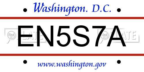 EN5S7A District Of Columbia License Plate