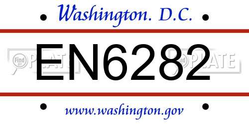 EN6282 District Of Columbia License Plate