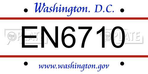 EN6710 District Of Columbia License Plate