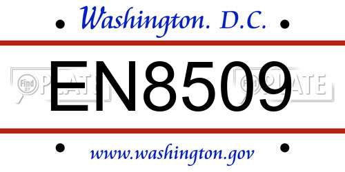 EN8509 District Of Columbia License Plate