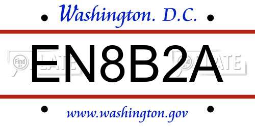 EN8B2A District Of Columbia License Plate