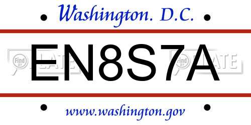 EN8S7A District Of Columbia License Plate