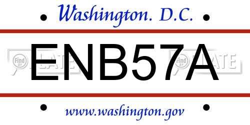 ENB57A District Of Columbia License Plate