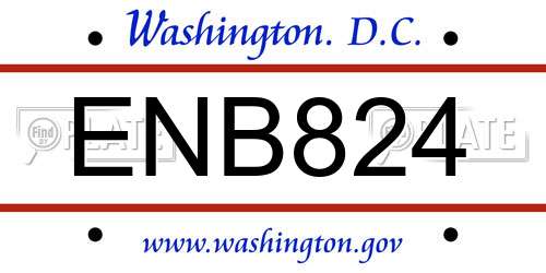 ENB824 District Of Columbia License Plate
