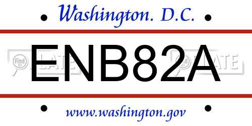 ENB82A District Of Columbia License Plate