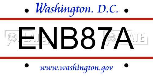 ENB87A District Of Columbia License Plate