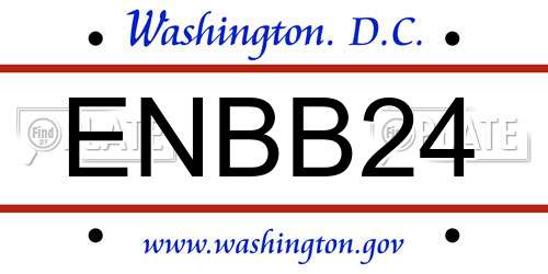 ENBB24 District Of Columbia License Plate