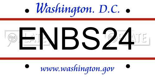 ENBS24 District Of Columbia License Plate