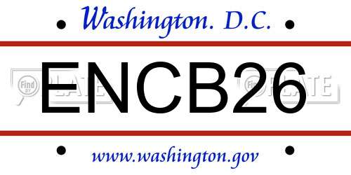 ENCB26 District Of Columbia License Plate