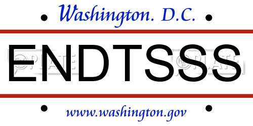 ENDTSSS District Of Columbia License Plate