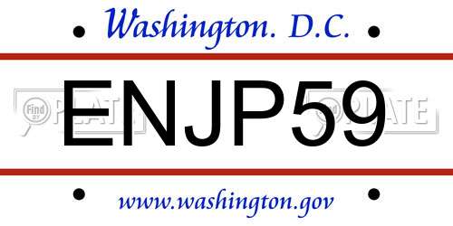 ENJP59 District Of Columbia License Plate