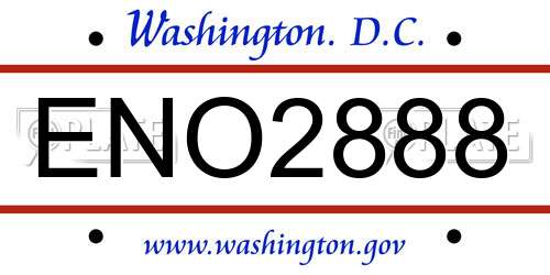 ENO2888 District Of Columbia License Plate