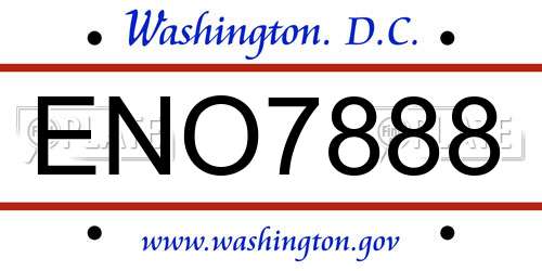 ENO7888 District Of Columbia License Plate