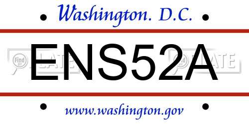 ENS52A District Of Columbia License Plate