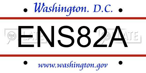ENS82A District Of Columbia License Plate