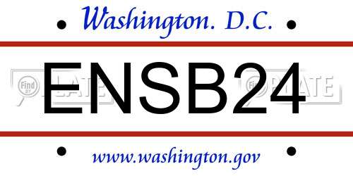 ENSB24 District Of Columbia License Plate