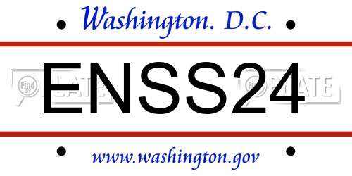 ENSS24 District Of Columbia License Plate