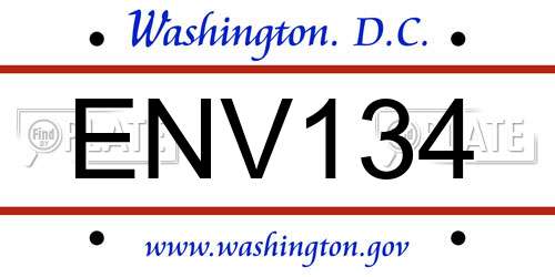 ENV134 District Of Columbia License Plate