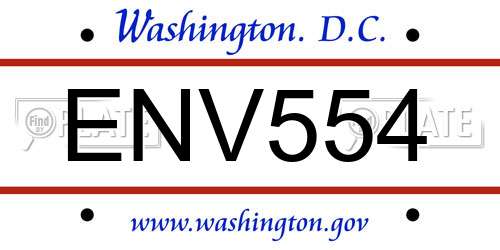 ENV554 District Of Columbia License Plate