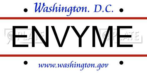 ENVYME District Of Columbia License Plate