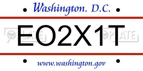 EO2X1T District Of Columbia License Plate