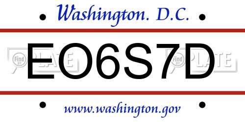 EO6S7D District Of Columbia License Plate