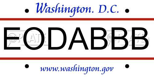 EODABBB District Of Columbia License Plate
